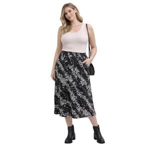 Victoria’s Secret Pink Label Black and White Floral Midi Skirt Size M Whimsigoth